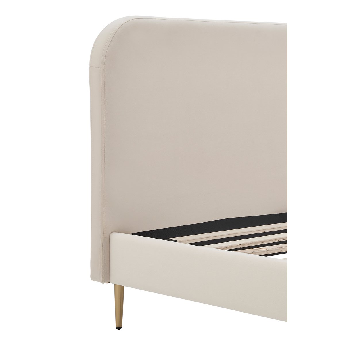 Gestoffeerd bed met beige fluwelen hoes 140x200 cm SalesFever