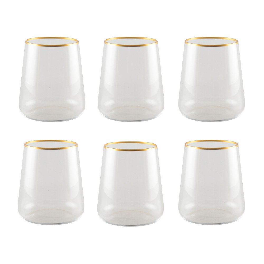Mat vergulde waterglazen - veel van 6 AULICA