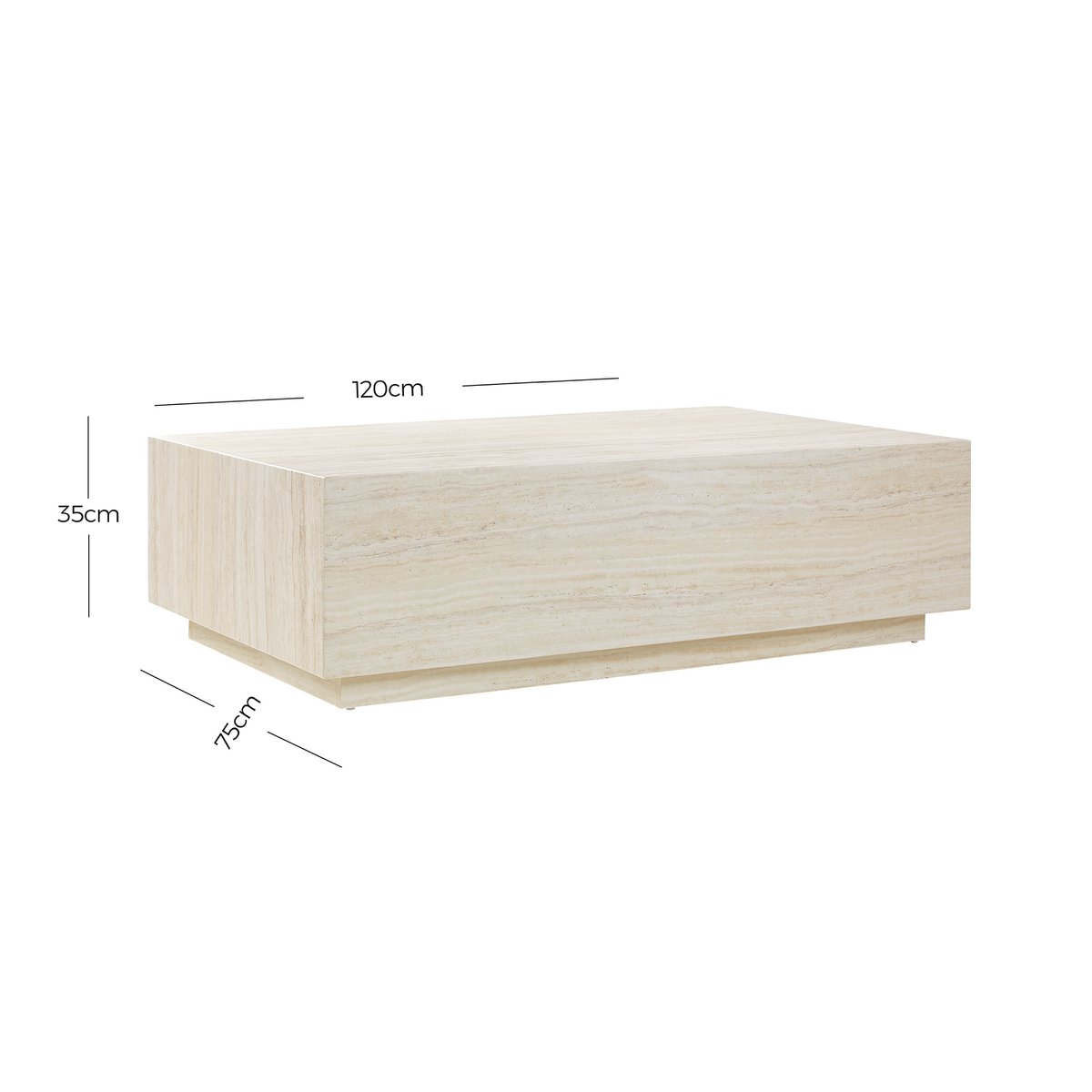 Travertin salontafel 120x75 cm SalesFever