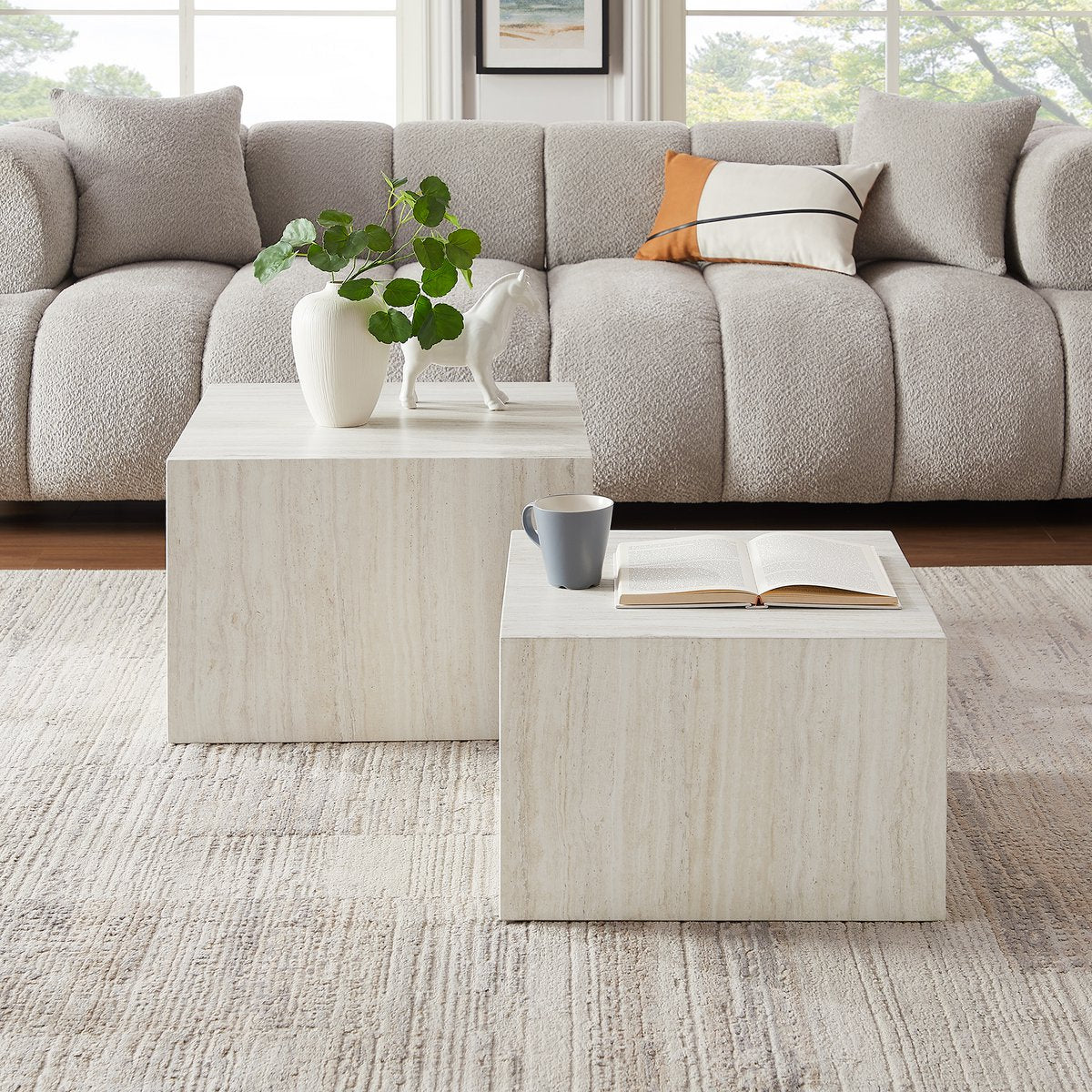 Couchtisch Travertin 2er Set SalesFever