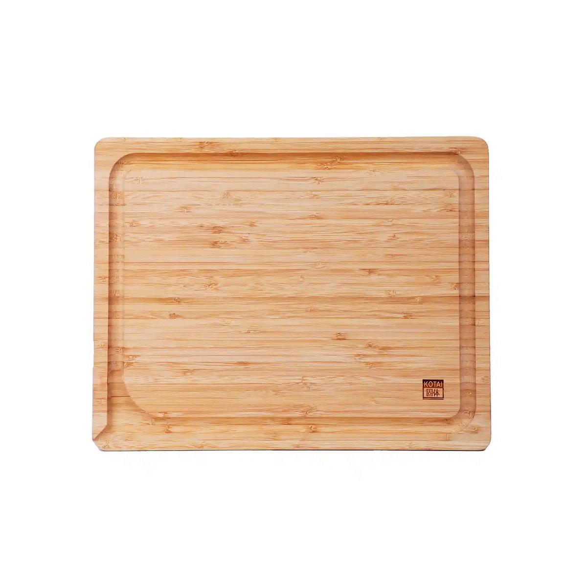 Keukenaccessoires - KOTAI bamboe snijplank met sapgroef en verborgen handvatten - 40 x 30 x 2 cm KOTAI kitchen