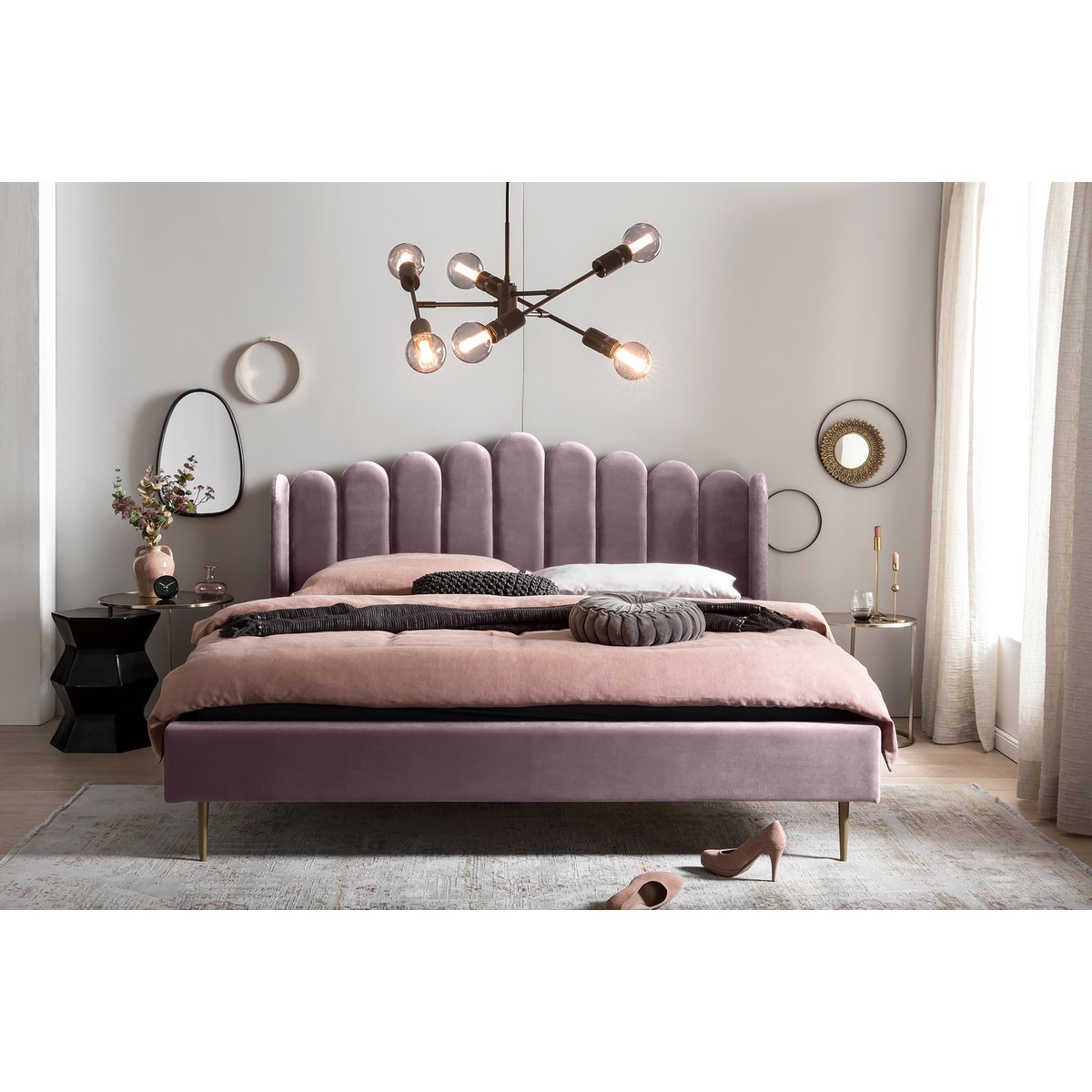 Fluwelen schelpenbed 140x200 cm SalesFever
