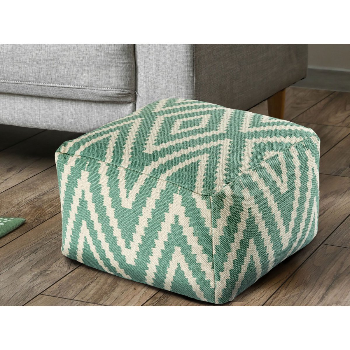 Zittend dobbelstenen voetkrukken stoel kruk 50x35x50cm pouf kelim vloerkussen peru zwarte taupe gele turquoise Voglrieder kreatives Wohnen