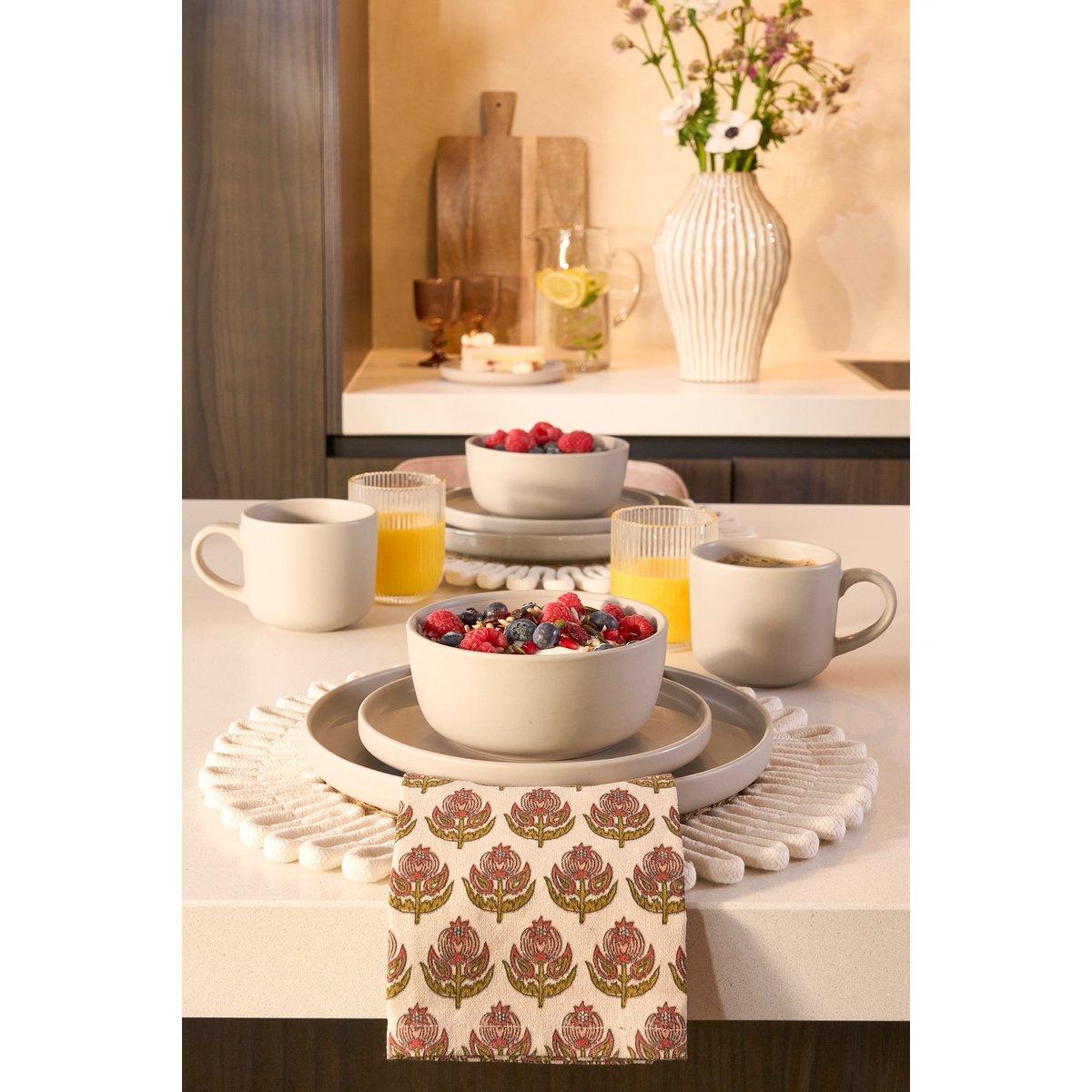 Ozzu Serviesset 4 Persoons - Steengoed - Taupe Mica Decorations