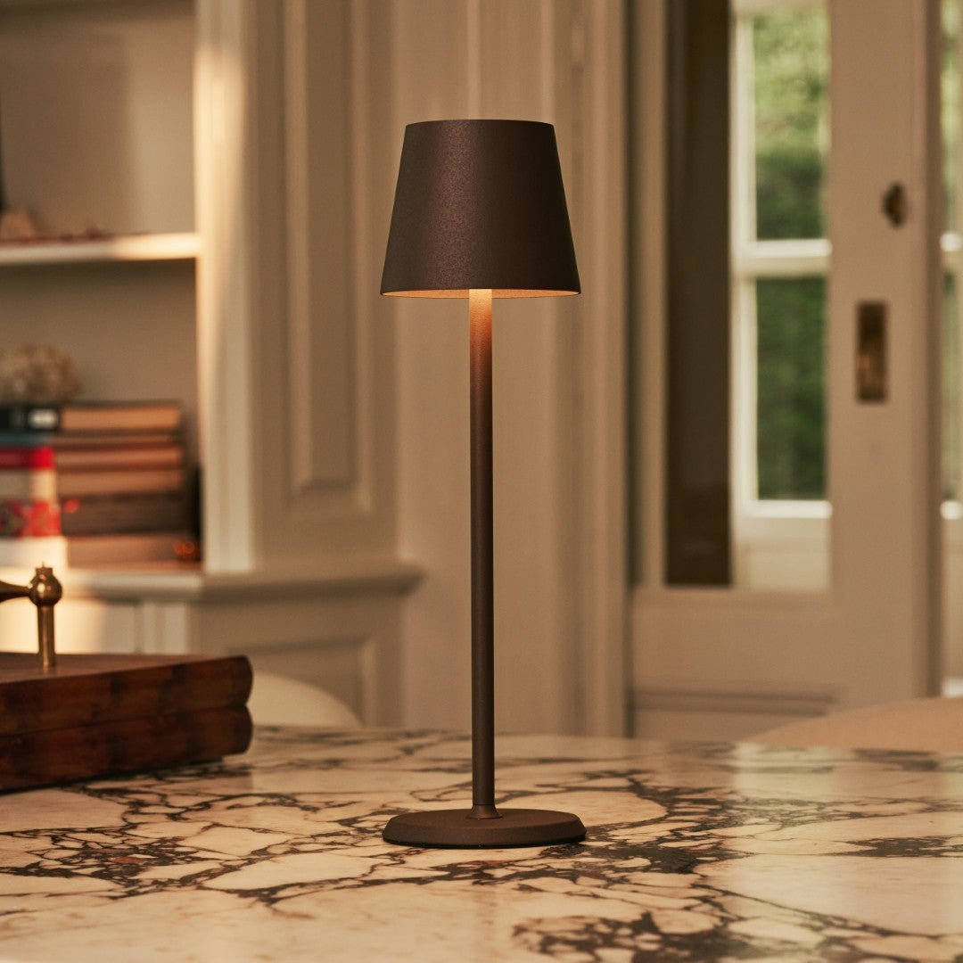 Jasper Mocha Brown - Draadloze lamp met batterij L metaal, dimable en 3 lichtstadia Tavellio - Amsterdam