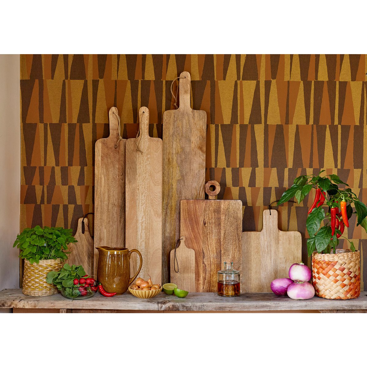 Duko Serveerplank - L35 x B25 cm - 100% FSC Mangohout - Bruin Mica Decorations