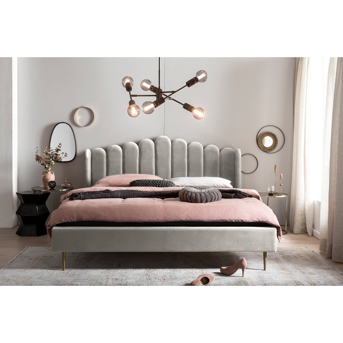 Fluwelen schelpenbed 140x200 cm SalesFever