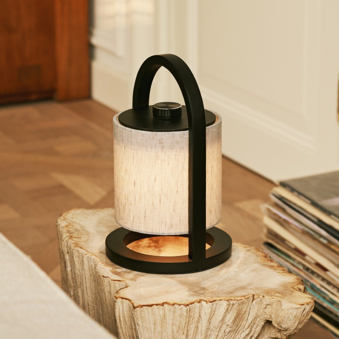 River Black & Gray Wooden oplaadbare lamp - Dimable & snateloze licht Tavellio - Amsterdam