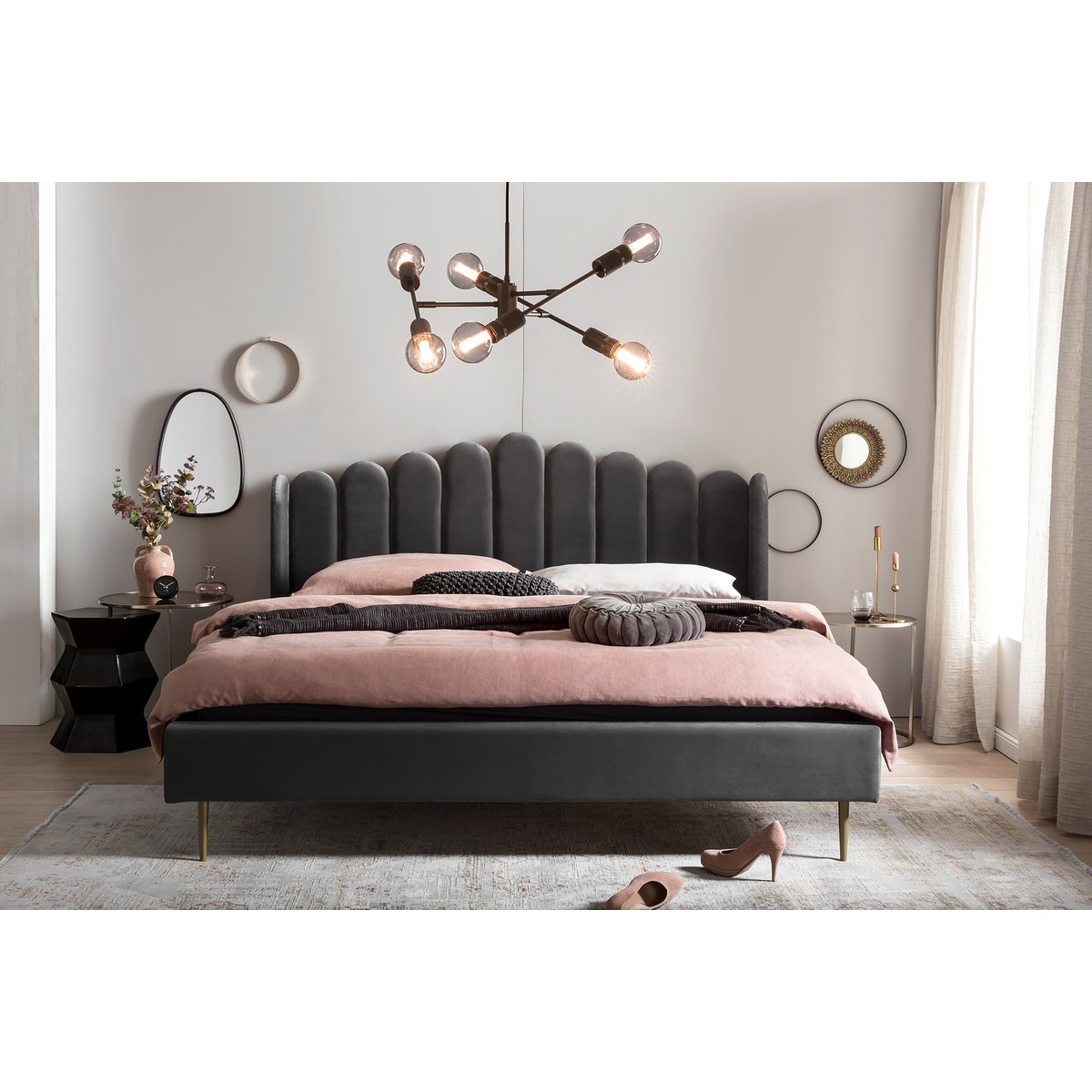 Fluwelen schelpenbed 180x200 cm SalesFever
