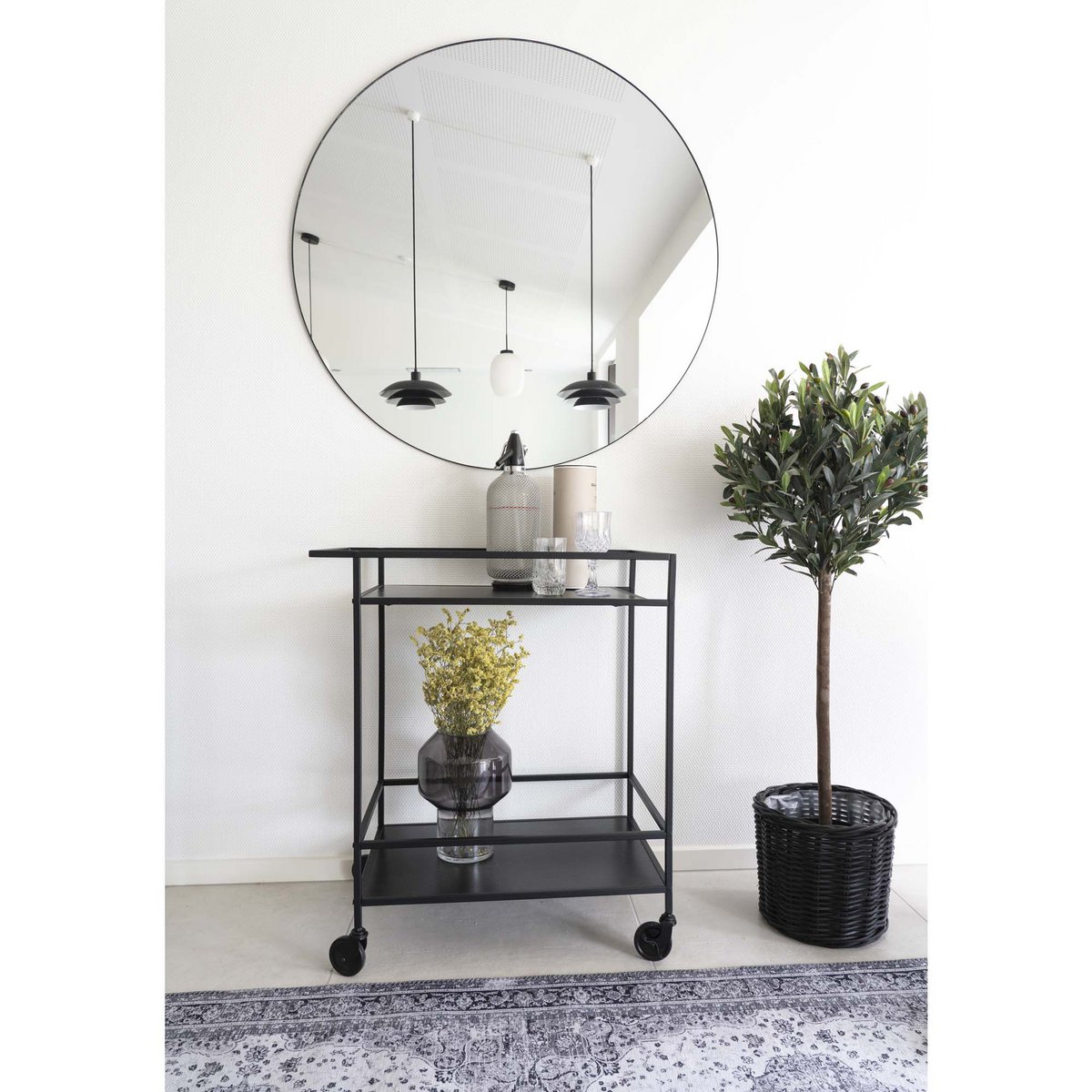 Vita Bar Trolley - zwart, staal, 68x40x79cm House Nordic ApS