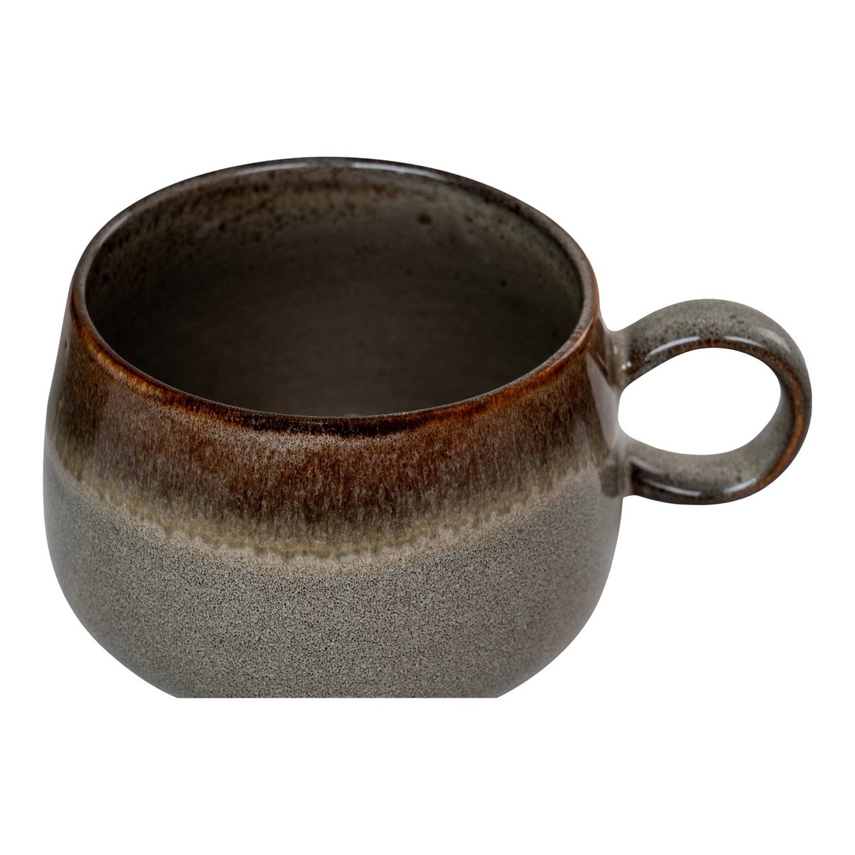Selma Mug - Mok, keramiek, grijs/bruin, ø10x7,5 cm, set van 4 House Nordic ApS