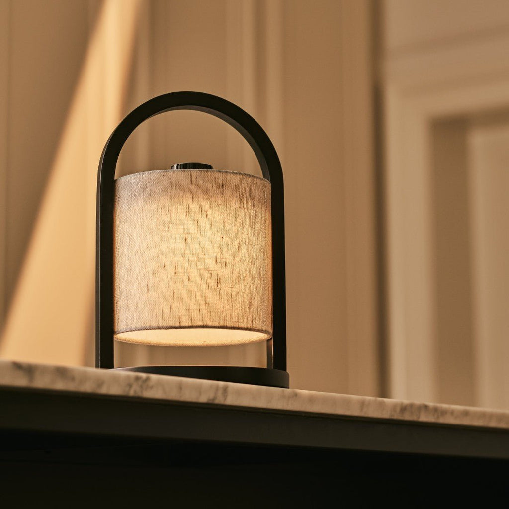 River Black & Gray Wooden oplaadbare lamp - Dimable & snateloze licht Tavellio - Amsterdam