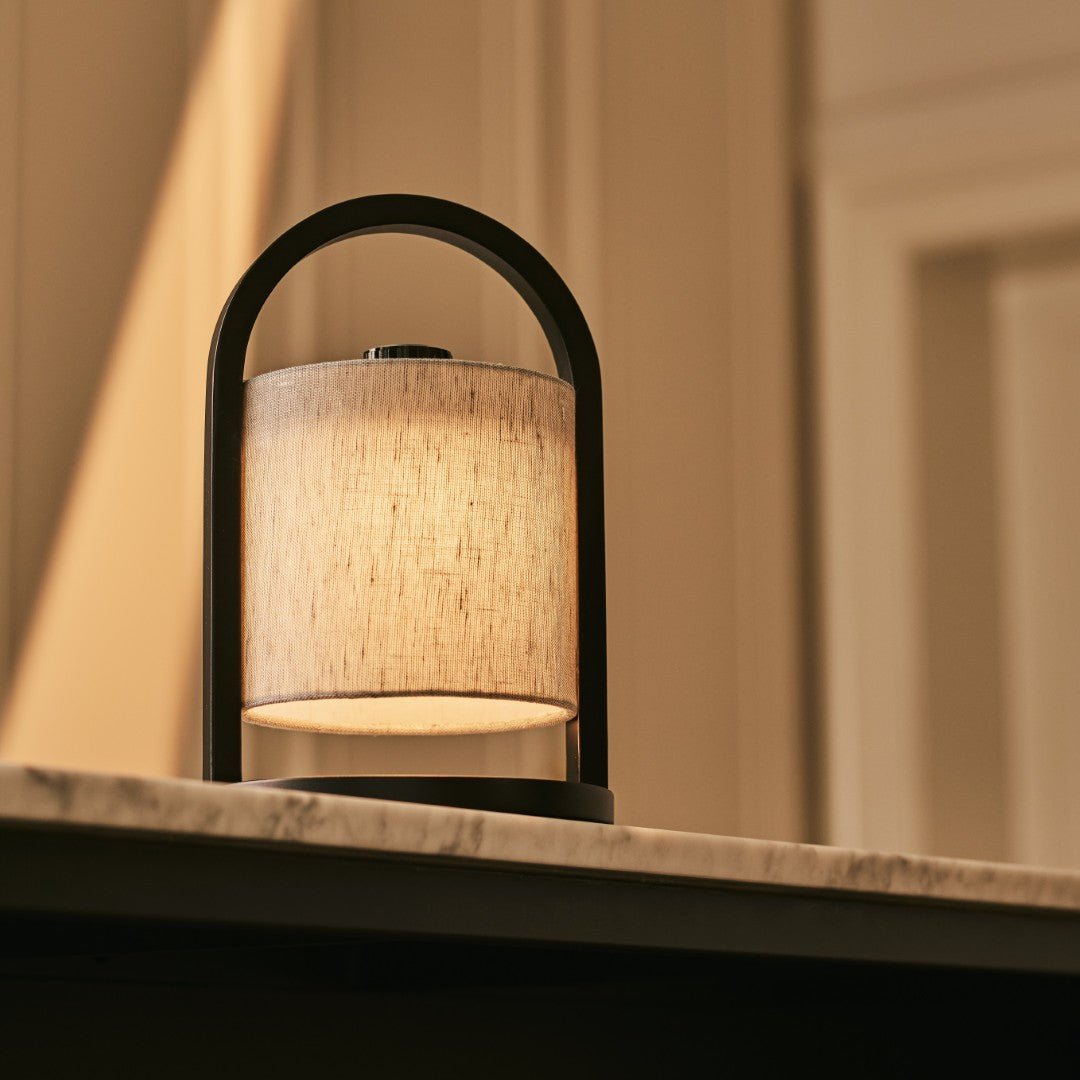 River Black & Gray Wooden oplaadbare lamp - Dimable & snateloze licht Tavellio - Amsterdam