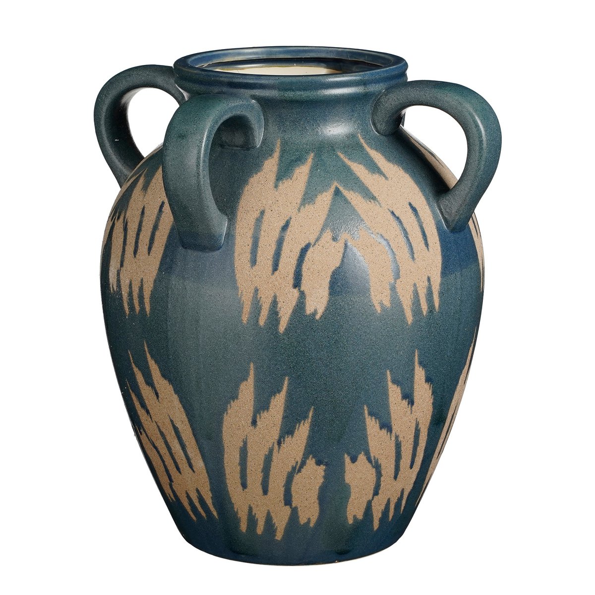 Caldo Vaas - L28 x B28 x H36 cm - Keramiek - Donkerblauw Mica Decorations