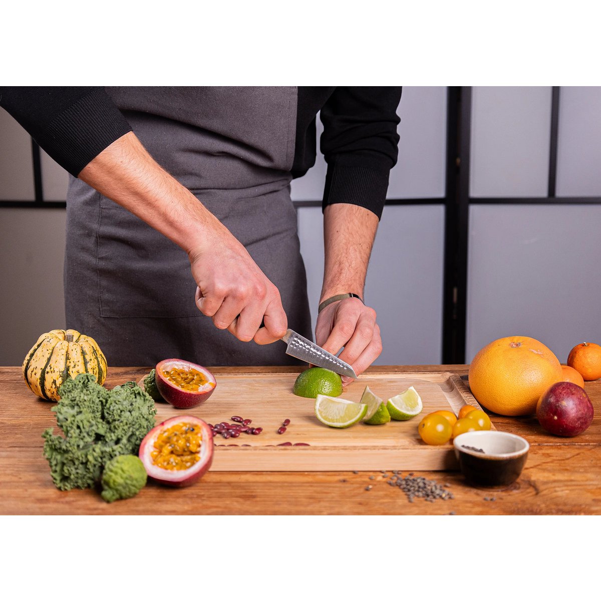 Mes - Bunka schilmesje met bamboe Saya en bamboe doos - 90 mm lemmet KOTAI kitchen