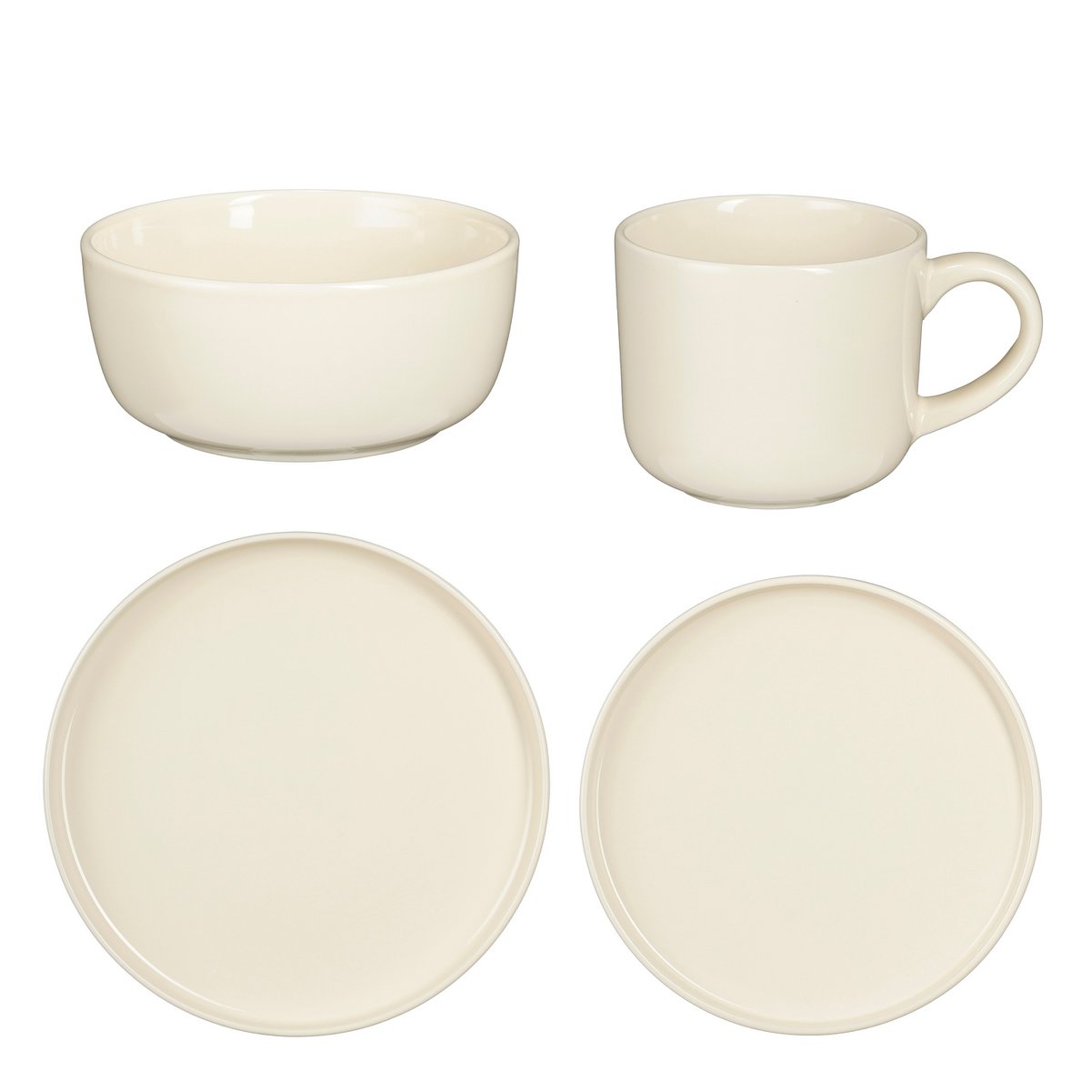 Ozzu Serviesset 4 Persoons - Steengoed - Off-white Mica Decorations