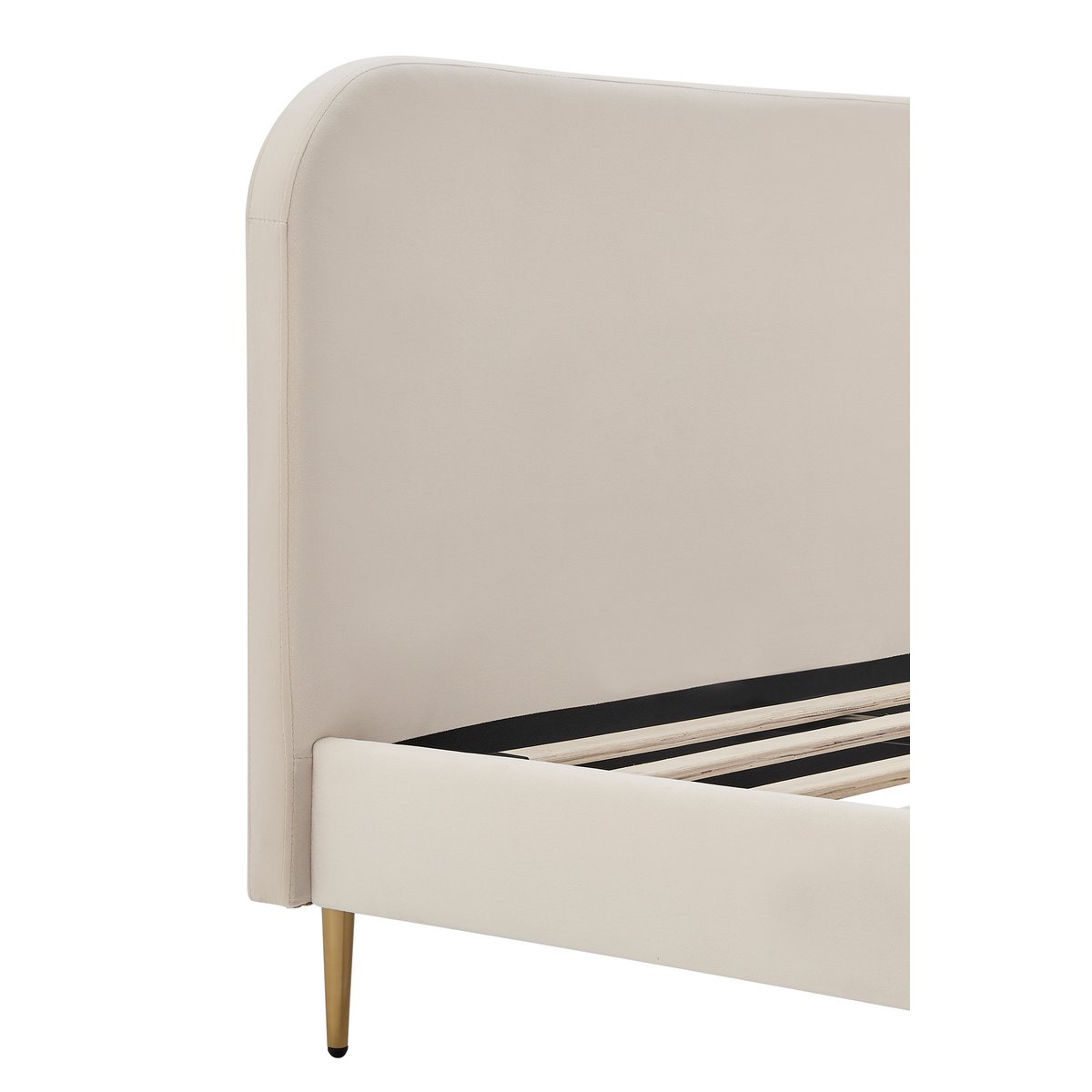 Gestoffeerd bed met beige fluwelen hoes 180x200 cm SalesFever
