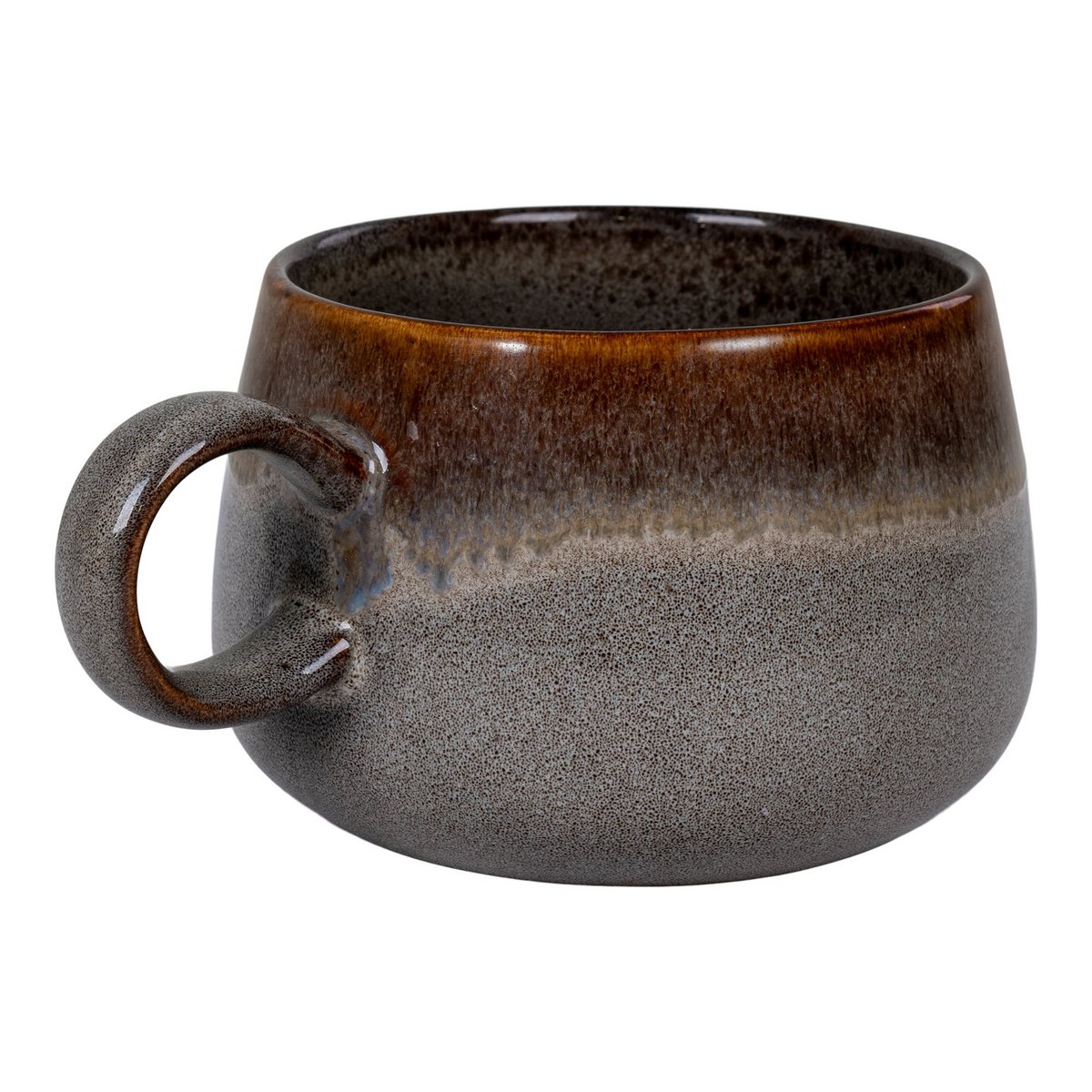 Selma Mug - Mok, keramiek, grijs/bruin, ø10x7,5 cm, set van 4 House Nordic ApS
