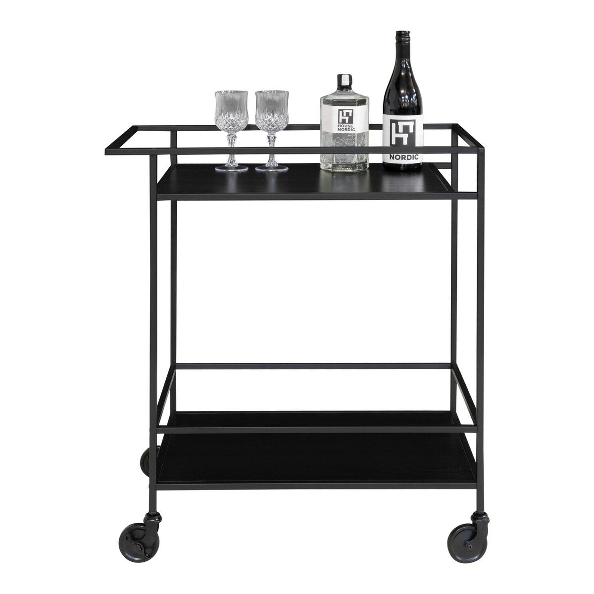 Vita Bar Trolley - zwart, staal, 68x40x79cm House Nordic ApS