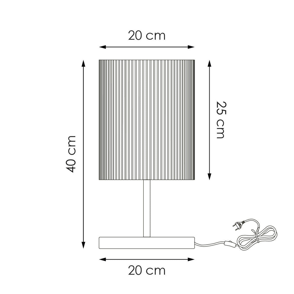 Home Sweet Home Cylindrische Corduroy Tafellamp - Wit - ø20 x 40 cm Home Sweet Home